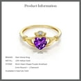 thumbnail image 6 of Gem Stone King 10K Yellow Gold Irish Celtic Claddagh Purple Amethyst and Diamond Accent Women Engagement Ring (0.71 Cttw, Available in Size 5, 6, 7, 8, 9), 6 of 6