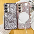 thumbnail image 4 of for Samsung Galaxy S24 Plus Case,Compatible with MagSafe Cheetah Print Plating Camera Protection Clear Phone Case,  Glitter Leopard for Women Girls Case 6.6"-Purple, 4 of 14