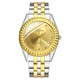 thumbnail image 1 of Reloj de cuarzo para hombre, relojes de moda para hombre, reloj de pulsera analógico de cuarzo de acero inoxidable dorado con cristal para mujer., 1 of 3