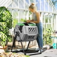 thumbnail image 2 of Outsunny Outdoor Dual Chamber 360° Rotating Composter 43 Gallon Dark Green, 2 of 10