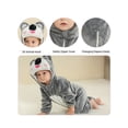 thumbnail image 3 of MICHLEY Unisex Baby Flannel Hooded Romper Animal Ears Costume Warm Jumpsuit for Autumn Winter, 3 of 8