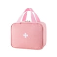 thumbnail image 2 of Medical Bag, Medical Bag for Travel, First Aid Pouch, First Aid Organizer, Pink Fabric 8X6X4 Inch Empty Carry Case with Dual Top Handles to Store First Aid Supplies and Emergency, 2 of 6