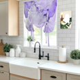 thumbnail image 4 of Purple Marble Tie Up Curtains for Kitchen Windows,Adjustable Rod Pocket Valance 45 Inch Short, Modern Abstract Waves Silvery Farmhouse Window Treatment Balloon Roman Blind Shade, 42" x 45", 4 of 9
