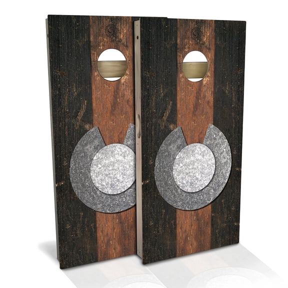 Skip's Garage | Colorado Flag Rustic Cornhole Board Set | Includes Boards & Bags | Choose Your Size & Accessories