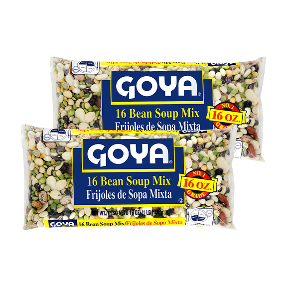 Goya Foods 16 Bean Soup Mix, Dry, 16 Ounce (Pack of 2)