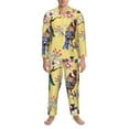 thumbnail image 4 of Bingfone Men'S Pajama Set 2 Piece Loungewear Pjs, Long Sleeve With Pajama Pants-Bright Birds, 4 of 9