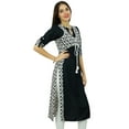 thumbnail image 2 of Bimba Designer Black Straight Kurti Designer Rayon Kurta With Attached Jacket, 2 of 8