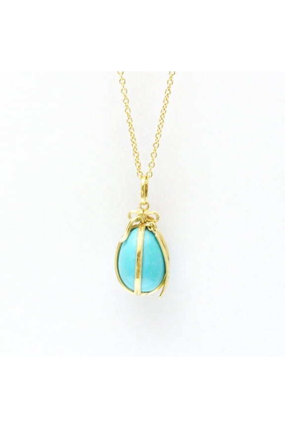 Pre-Owned Tiffany Jean Schlumberger Turquoise Egg Necklace Yellow Gold (18K)... (Good)