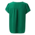 thumbnail image 5 of Womens T Shirts Summer Tops 2025 Solid Color V-Neck Short Sleeve Pleat Tunic Stylish Tees Tshirts Shirts for Women, 5 of 6