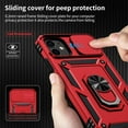 thumbnail image 3 of for iPhone 11 Case with Camera Lens Cover, HD Screen Protector, 10 FT Military Grade Drop Protection, Magnetic Ring Holder Kickstand Protective Phone Case for iPhone 11, Red, 3 of 12