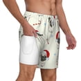 thumbnail image 2 of Kdxio Christmas Pug Dog Print Men'S Swim Trunks With Compression Liner 7 Inch Inseam Quick Dry Swim Shorts, 2 of 7