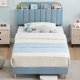 thumbnail image 4 of Qinaqin Twin Upholstered Platform Cama Frame con Bookcase cm de Alturaeadboard Velvet Alturaeavy- Profundidaduty Steel Support Legs Easy Assembly Noise-Free Azul, 4 of 7