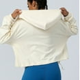 thumbnail image 6 of Zpanxa Women's Athletic Hoodie Jacket Long Sleeve Full Zip Yoga Sweatshirt with Pockets Loose Fit Casual Workout Running Top Beige XL, 6 of 6