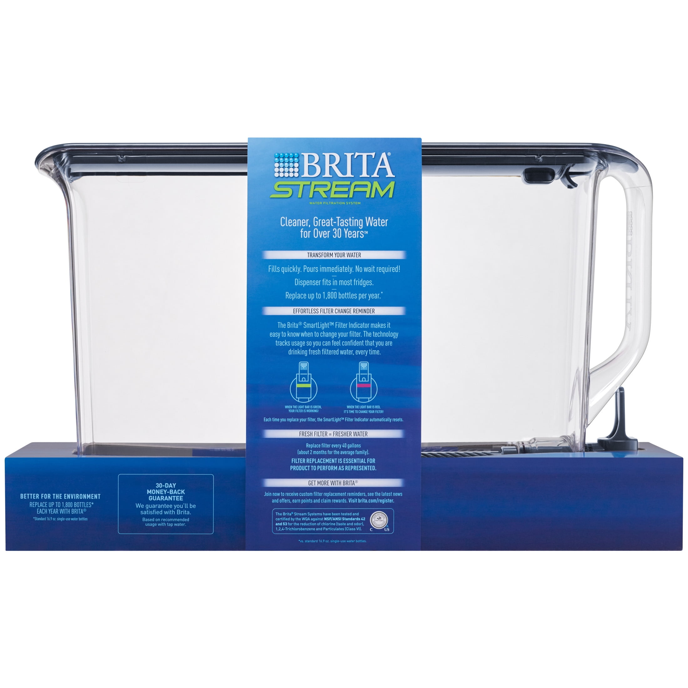 Brita Ultraslim 25 Cup Dark Blue Filtered Water Dispenser with 1 Stream Filter