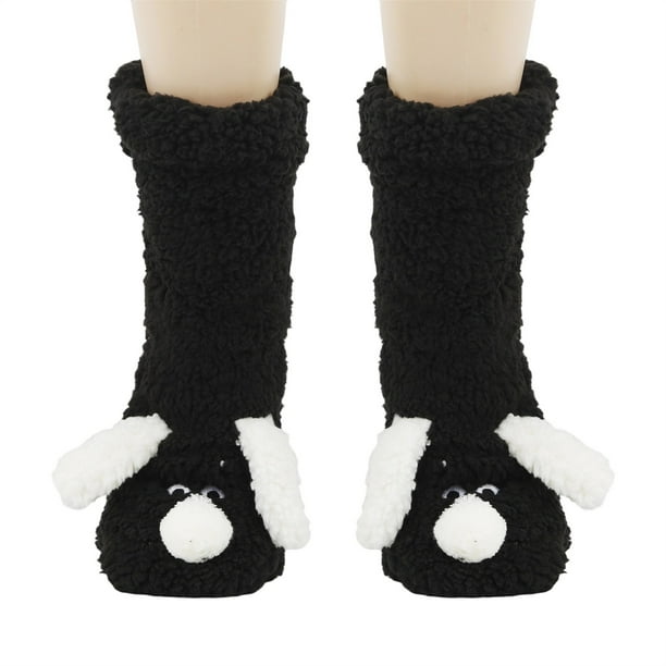 Calcetines largos de mujer de color liso, gruesos, cálidos, informales, a la moda, para mujer