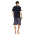 thumbnail image 4 of Men Cotton Pajama Shorts For Men Lightweight Plaid Soft Nightwear Short Sleeves PJS With Pockets, 4 of 5