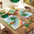 thumbnail image 3 of Lucky St. Patrick's Day Placemats Set of 6, Clovers Gnomes Rainbows Table Mats Washable Heat-Insulation Non-Slip Place Mats for Kitchen Dinner Table Indoor Outdoor Decor,13x19 Inch White, 3 of 9