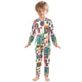thumbnail image 6 of FORMRS Kids Pajama Set Cotton Long Sleeve Top and Pants 2-Piece Lounge Sleepwear, Sizes 18M-8Y, Purple Geometric, 6 of 6