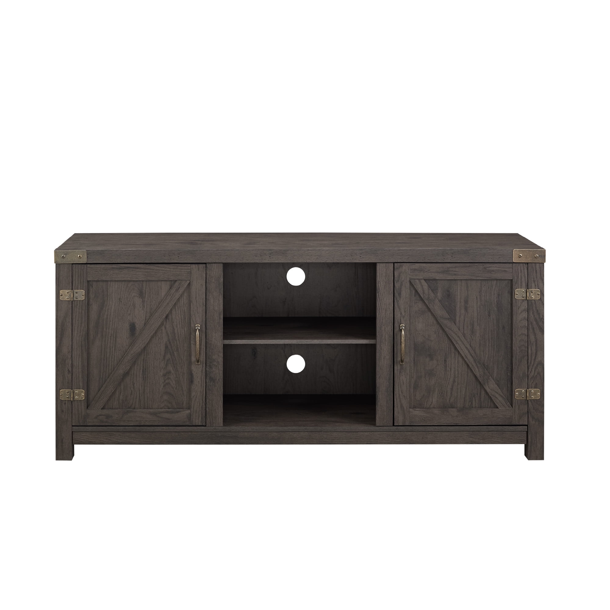 Walker Edison Farmhouse Barn Door TV Stand for TVs up to 65”, Sable