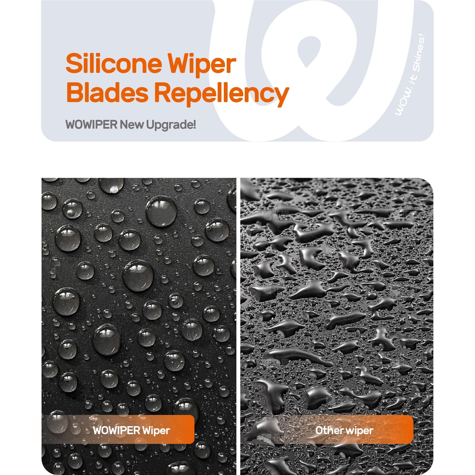 WOWIPER 26"+17"+14" Premium Silicone Wiper Blades 3-Pack – Water Repellent Beam Fit J-Hook – OEM All-Season with Rear Wiper for Subaru Forester 2012-2018