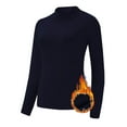 thumbnail image 5 of JYnXIANTI Turtleneck Tops for Women Thermal Comfy Long Sleeve T Shirts Warm Fleece Lined Layer Clothes Fall Winter Outfit, 5 of 7
