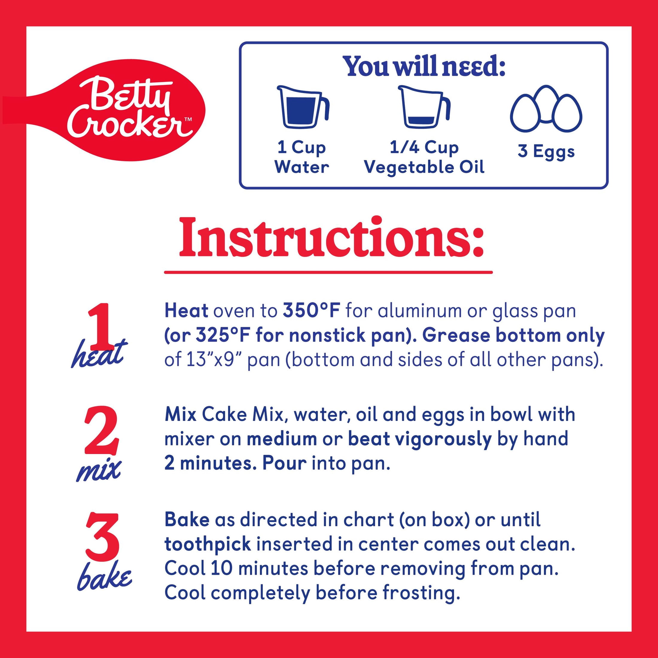 (6 pack) Betty Crocker Super Moist Delights Cake Mix, America's Birthday Cake, 13.25 oz