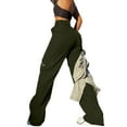 thumbnail image 6 of BRDFRL Cargo Pants Tactical Hiking Pants for Women Stretchy Waist Army Green L, 6 of 6