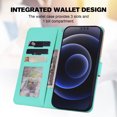 thumbnail image 2 of Allytech Wallet Case for iPhone 13 Pro Max with Cute Cartoon Pattern, 3 Card Slots + 1 Cash Slot + Wrist Strap, Premium PU Leather Stand Magnetic Clasp Shockproof Protective Case, Skyblue, 2 of 8