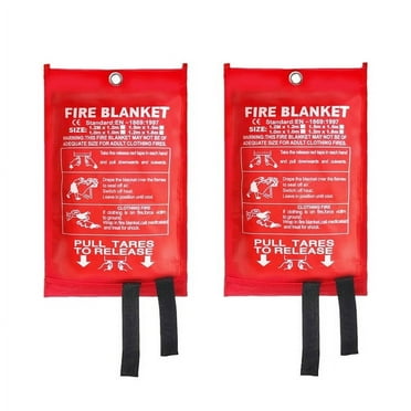Fire Extinguisher Blanket - Heavy Duty Portable Fiberglass Emergency Blanket - Puts Out Grill & Grease Flames - Safe & Reusable Survival Fire Safety for Home, Kitchen, Car, Camping，39" × 39"