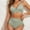 Green, variant on Women High Waisted Bikini Set Two Piece Push Up Bathing Suits Double Straps Swimsuits with Side Strap Thong Bottoms Black S