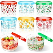 6 Pcs Christmas Cookie Containers Jar Storage Buckets with Lids Plastic Christmas Snowflake Gingerbread Cookie Containers Decorative Xmas Jar Winter Candy Snack Tin for Holiday Supply