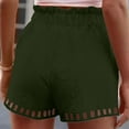 thumbnail image 4 of Riforla Ladies' Solid Color Thin Hollow Out Design Pocket Tight Waist Shorts for Women Green L, 4 of 9