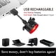 thumbnail image 5 of Juego de luces LED para bicicleta recargables por USB, luces delanteras y traseras ultrabrillantes para cascos de carretera y montaña, luces delanteras y traseras impermeables., 5 of 5