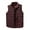 Wine, variant on IROINNID Men's Sleeveless V-Neck Short Vest Solid Color Loose Outdoor Warm Clothing Heated For Riding Skiing Fishing Charging Via Heated Coat With Pocket