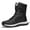 Black, variant on Women's Flats Winter Boots: Thickened Long Fleece Lined Warm Boots High Top Oversized Shoes White Pu, 37 Size