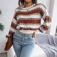 thumbnail image 5 of Fesfesfes Women Sweaters Casual Round Neck Long Sleeve Loose Sweater Fall Blouse Pullver Tops, 5 of 8