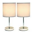 thumbnail image 2 of Simple Designs 11.81" 2-Pack Basic Chrome Mini Table Lamp Set with Fabric Shades, Slate Gray, 2 of 9