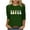 Army Green, variant on Cavosen Happy Easter Womens 3/4 Length Sleeve Tops for Summer Bunny Funny Letter Print Pullover Shirts Crewneck Festival Blouse Vacation Holiday T Shirts Casual Dressy Green S