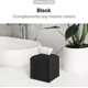 thumbnail image 3 of Tissue Box Cover, [Delicate] Modern PU Leather Square Tissue Box Holder - Bathroom Dresser, Bedside Table, Desk and Car Decorative Holder (Black), 3 of 5
