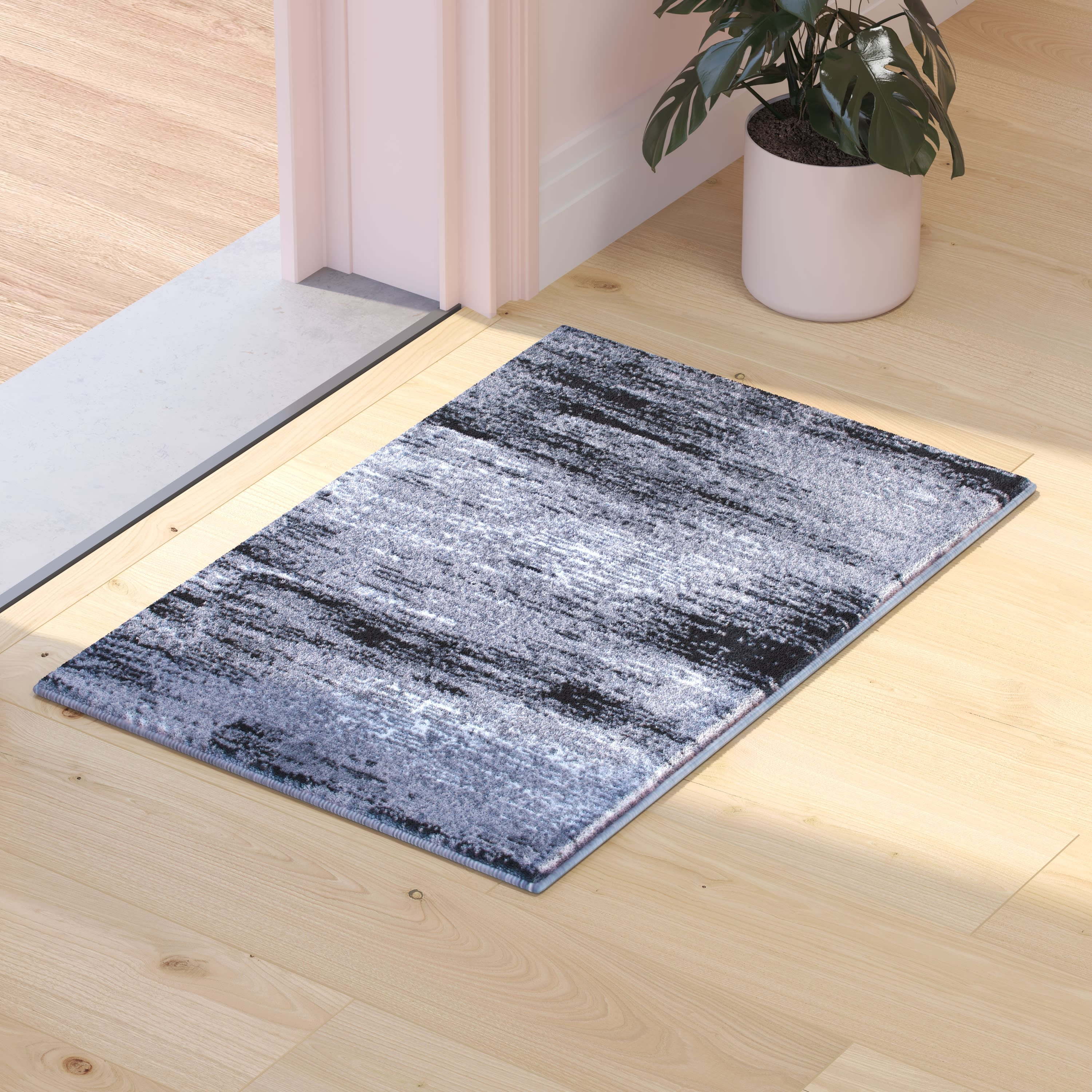 Flash Furniture Rylan Rectangular Contemporary Grey Area Rug, 2' x 3'