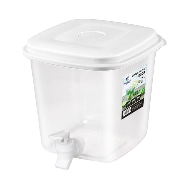 Siruishop Cold Kettle with Faucet Clear Cold Water Pitcher for Bar Dining Room Camping 3.5L Square