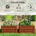 thumbnail image 5 of Outsunny 2' x 2' x 1' 2-Piece Galvanized Raised Garden Bed Box Planter Raised Beds with Steel Frame for Vegetables, Flowers, and Herbs, Brown, 5 of 9