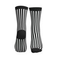 thumbnail image 2 of Men's Black And White Stripes Novelty Athletic Socks Women's Digital Printing Funky Patterned Crew Socks, 2 of 7