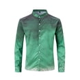 thumbnail image 1 of Blusa y camisa de manga larga con cuello alto para hombre, blusa de poliéster con estampado de botones y degradado, a la moda, para hombre, 1 of 8