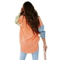 thumbnail image 5 of Liacowi Women Juniors Casual Shirts Color Block Button Down Blouse Long Sleeve Lapel Loose Fit Tops Oversized Boyfriend Tops with Pockets, 5 of 9
