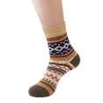 thumbnail image 3 of IWRICH 5 Pairs Women's Vintage Winter Soft Warm Thick Cold Knit Wool Mid Calf Tube Socks Multicolour, 3 of 9