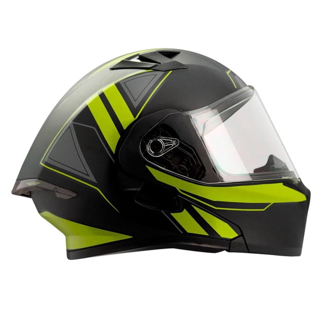 Casco RODA RUSH Amarillo/Negro Mate Krudo Abatible SVS XL