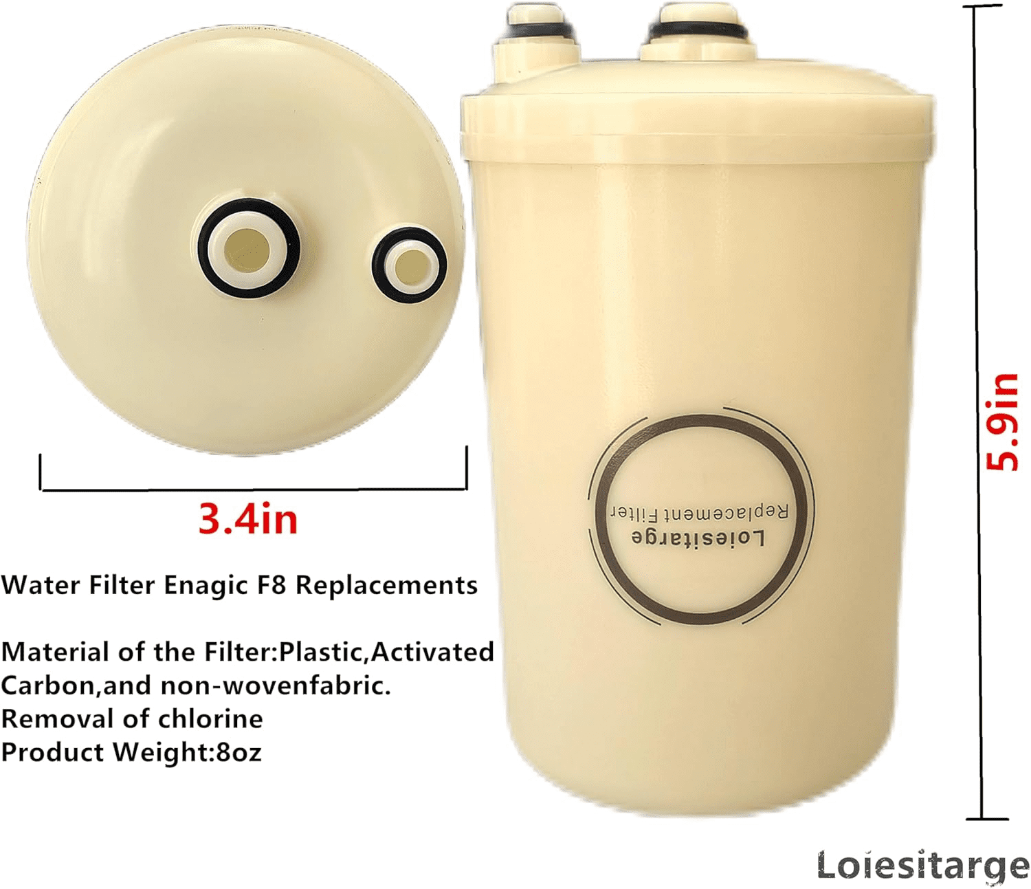 Replacement Water Filter for Leveluk Kangen 8, Compatible with HG-N & K-8