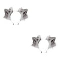 thumbnail image 3 of relayinert Wolf Ears Hair Hoop Wide Application And Bendable Cosplay Experience Party Shows Gray and white 2Set, 3 of 6