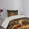 thumbnail image 4 of Ambesonne Western Quilted Coverlet 2 Pcs, Cowboy Riding Horse, Twin Size, Earth Yellow Grey, 4 of 5